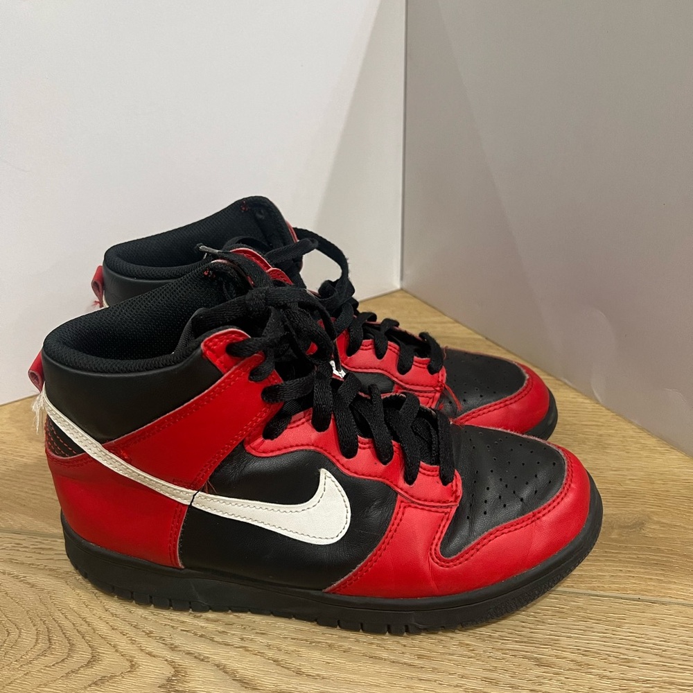 Nike Kids Red and Black High-Top Sneakers